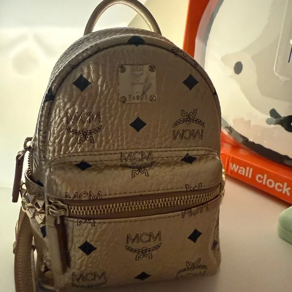 MCM Metallic Gold Backpack - Mini Bebe Boo - Picture 4 of 4